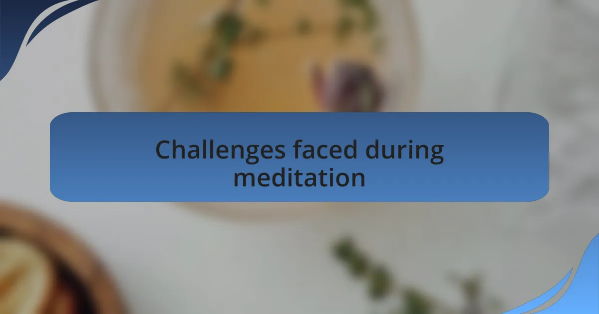Challenges faced during meditation