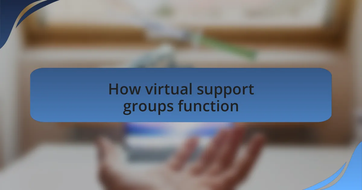 How virtual support groups function