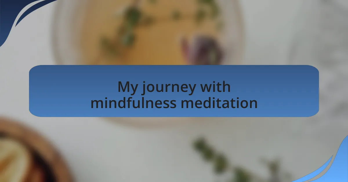 My journey with mindfulness meditation