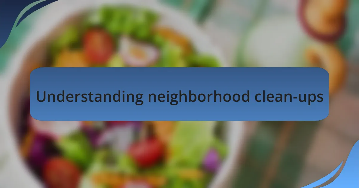 Understanding neighborhood clean-ups
